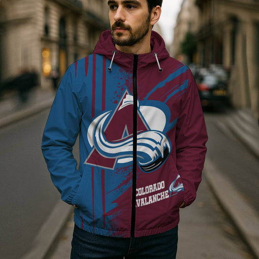 LIMITED EDITION - NEW CUSTOMIZED NHL05 CAL COLORADO AVALANCHE WINDBREAKER JACKET