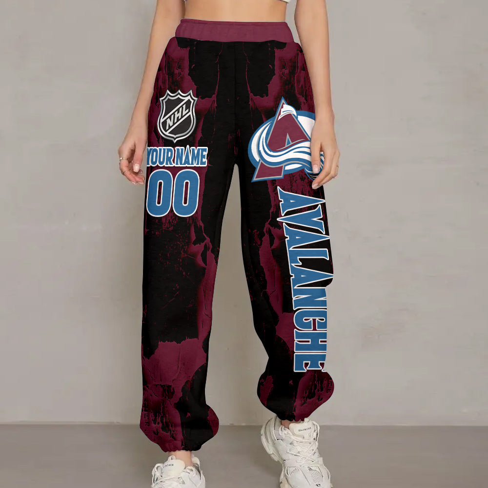 LIMITED EDITION - NEW CUSTOMIZED NHL05 CAL COLORADO AVALANCHE LONG PANTS