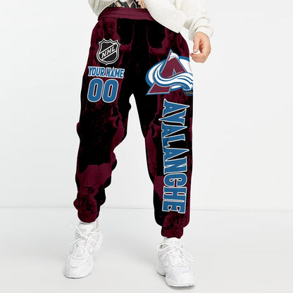 LIMITED EDITION - NEW CUSTOMIZED NHL05 CAL COLORADO AVALANCHE LONG PANTS