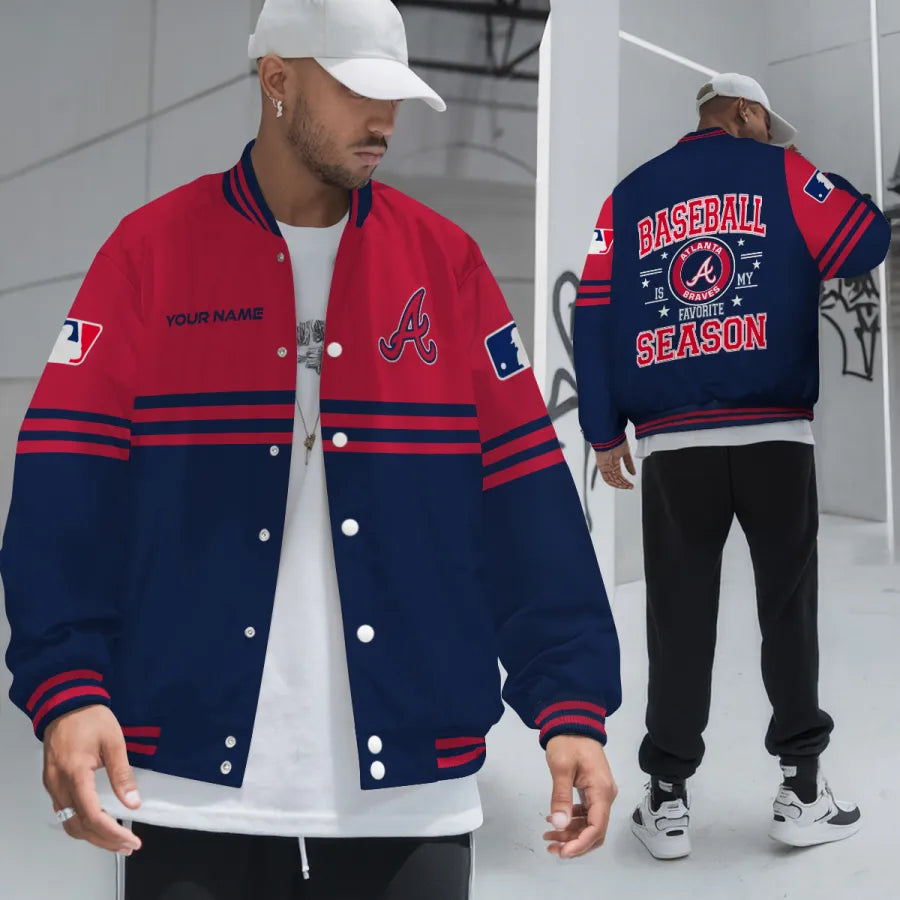 LIMITED EDITION - NEW CUSTOMIZED MLB09 ABS ATLANTA BRAVES BASEBALL JACKET