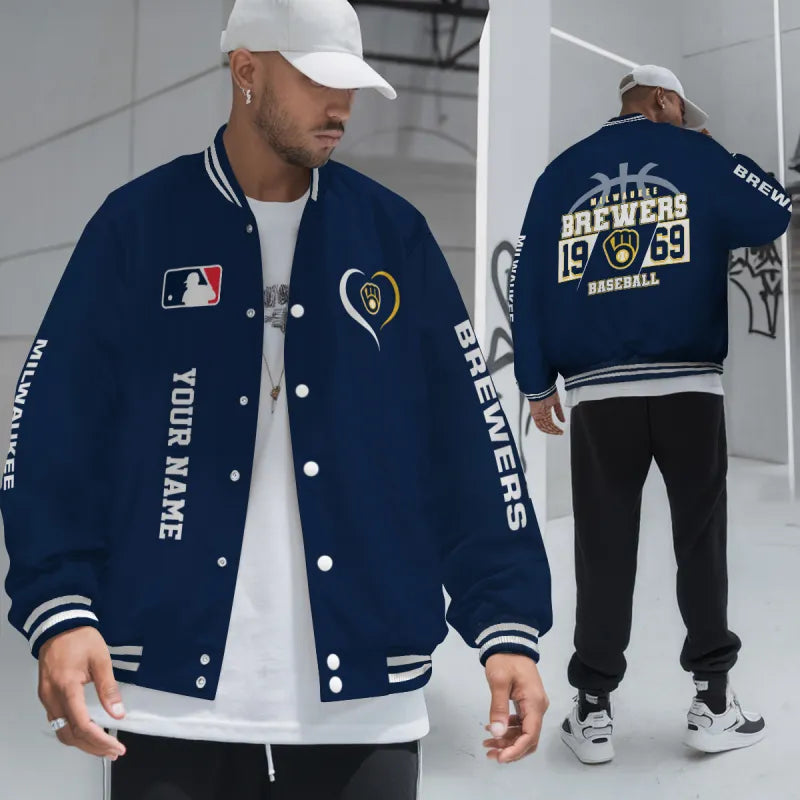 LIMITED EDITION - NEW CUSTOMIZED MLB15 MBS MILWAUKEE BREWERS UNISEX T-SHIRT, POLO, HOODIE & JACKETS
