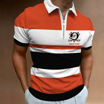 LIMITED EDITION - NEW CUSTOMIZED NHL09 AH DUCKS ZIP POLO SHIRT