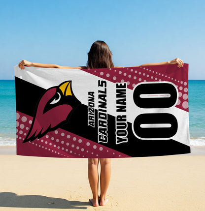 LIMITED EDITION - NEW CUSTOMIZED NFL20 ARC ARIZONA CARDINALS BEACH & BATH TOWEL