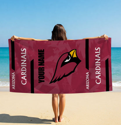 LIMITED EDITION - NEW CUSTOMIZED NFL20 ARC ARIZONA CARDINALS BEACH & BATH TOWEL