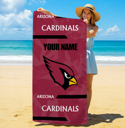 LIMITED EDITION - NEW CUSTOMIZED NFL20 ARC ARIZONA CARDINALS BEACH & BATH TOWEL