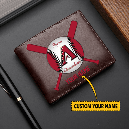 LIMITED EDITION - NEW CUSTOMIZED MLB07 AZ DIAMONDBACKS LEATHER WALLET
