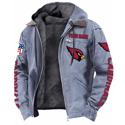 LIMITED EDITION - NEW CUSTOMIZED NFL20 ARC ARIZONA CARDINALS HOODED CARDIGAN JACKET