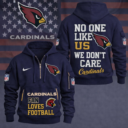 LIMITED EDITION - NEW CUSTOMIZED NFL20 ARC ARIZONA CARDINALS QUARTER ZIP HOODIE