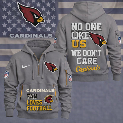 LIMITED EDITION - NEW CUSTOMIZED NFL20 ARC ARIZONA CARDINALS QUARTER ZIP HOODIE