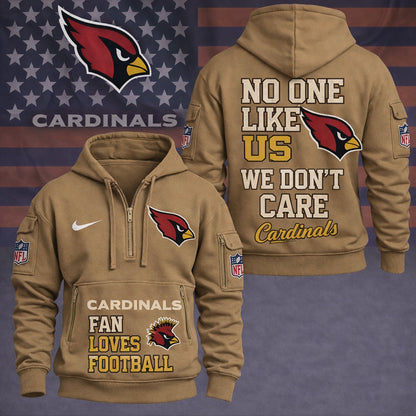 LIMITED EDITION - NEW CUSTOMIZED NFL20 ARC ARIZONA CARDINALS QUARTER ZIP HOODIE