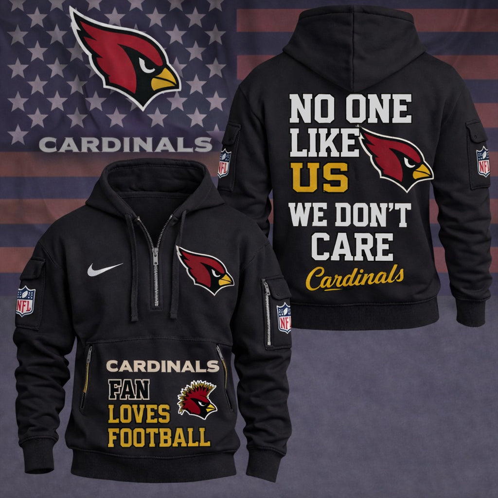 LIMITED EDITION - NEW CUSTOMIZED NFL20 ARC ARIZONA CARDINALS QUARTER ZIP HOODIE
