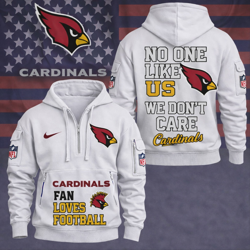 LIMITED EDITION - NEW CUSTOMIZED NFL20 ARC ARIZONA CARDINALS QUARTER ZIP HOODIE