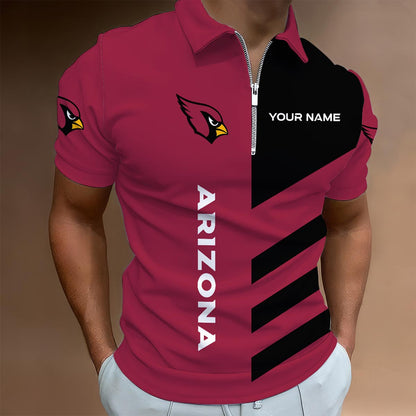LIMITED EDITION - NEW CUSTOMIZED NFL20 ARC ARIZONA CARDINALS ZIP POLO SHIRT