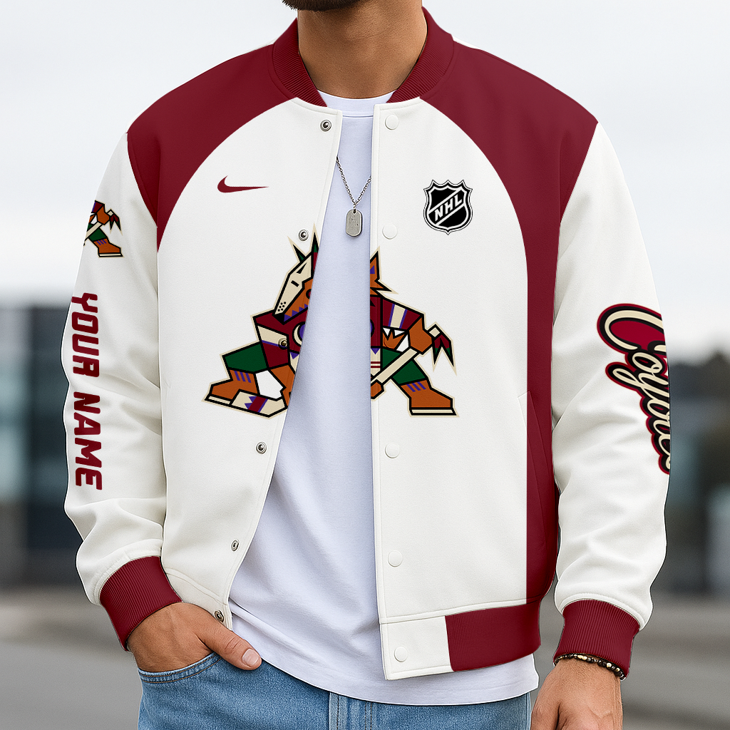 LIMITED EDITION - NEW CUSTOMIZED NHL30 AZC ARIZONA COYOTES BASEBALL JACKET