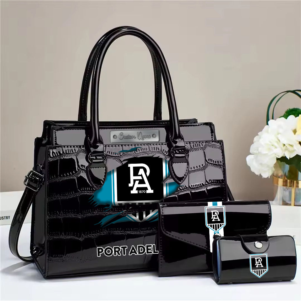 LIMITED EDITION - NEW 13 PALP PERSONALIZED EMBOSSED THREE-PIECE HANDBAG SET