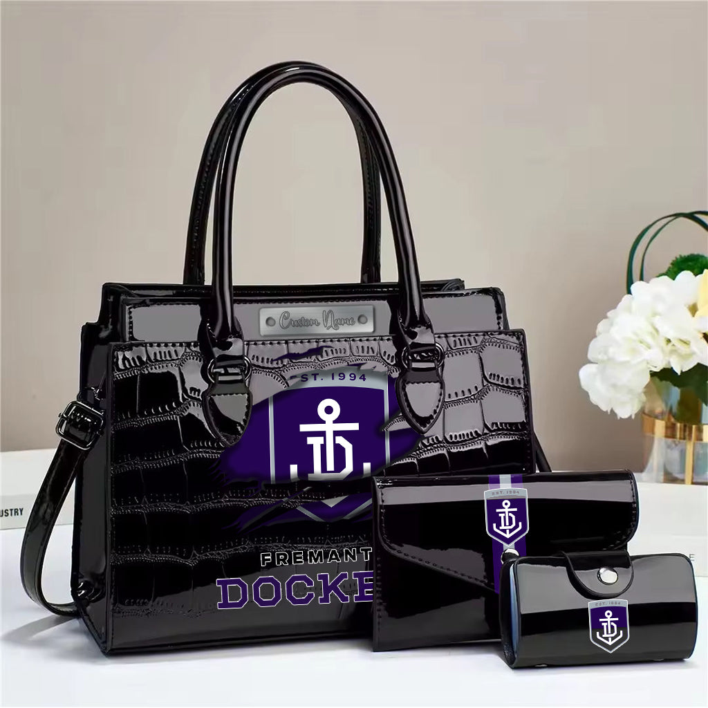 LIMITED EDITION - NEW 09 FMDK PERSONALIZED EMBOSSED THREE-PIECE HANDBAG SET