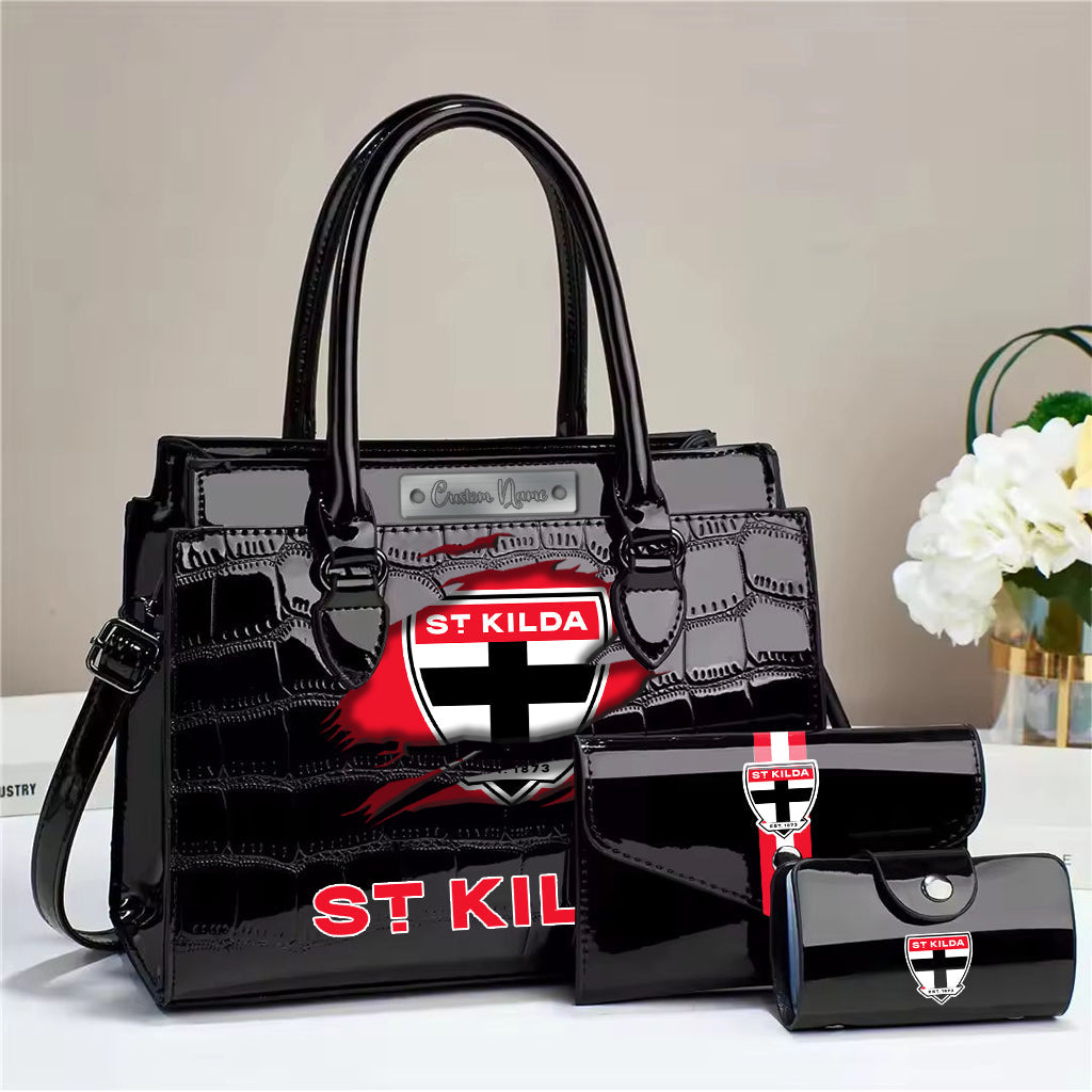 LIMITED EDITION - NEW 14 STKS PERSONALIZED EMBOSSED THREE-PIECE HANDBAG SET