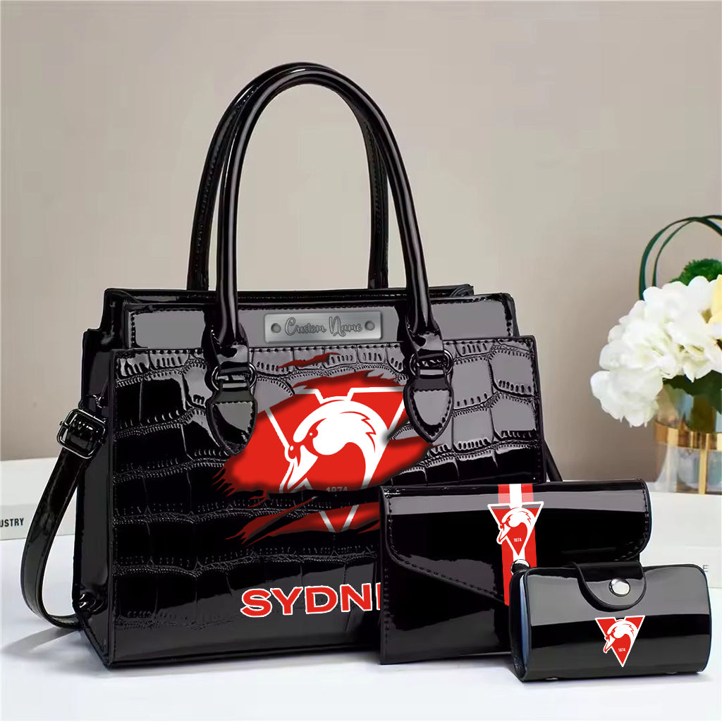 LIMITED EDITION - NEW 15 SNS PERSONALIZED EMBOSSED THREE-PIECE HANDBAG SET