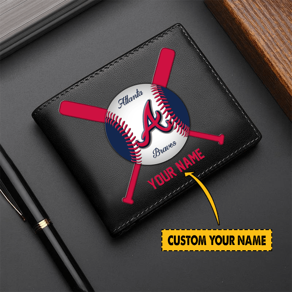 LIMITED EDITION - NEW CUSTOMIZED MLB09 AT BRAVES LEATHER WALLET