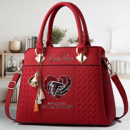 LIMITED EDITION - NEW CUSTOMIZED NFL18 ATF ATLANTA FALCONS ZIP HANDBAG MULTICOLOR