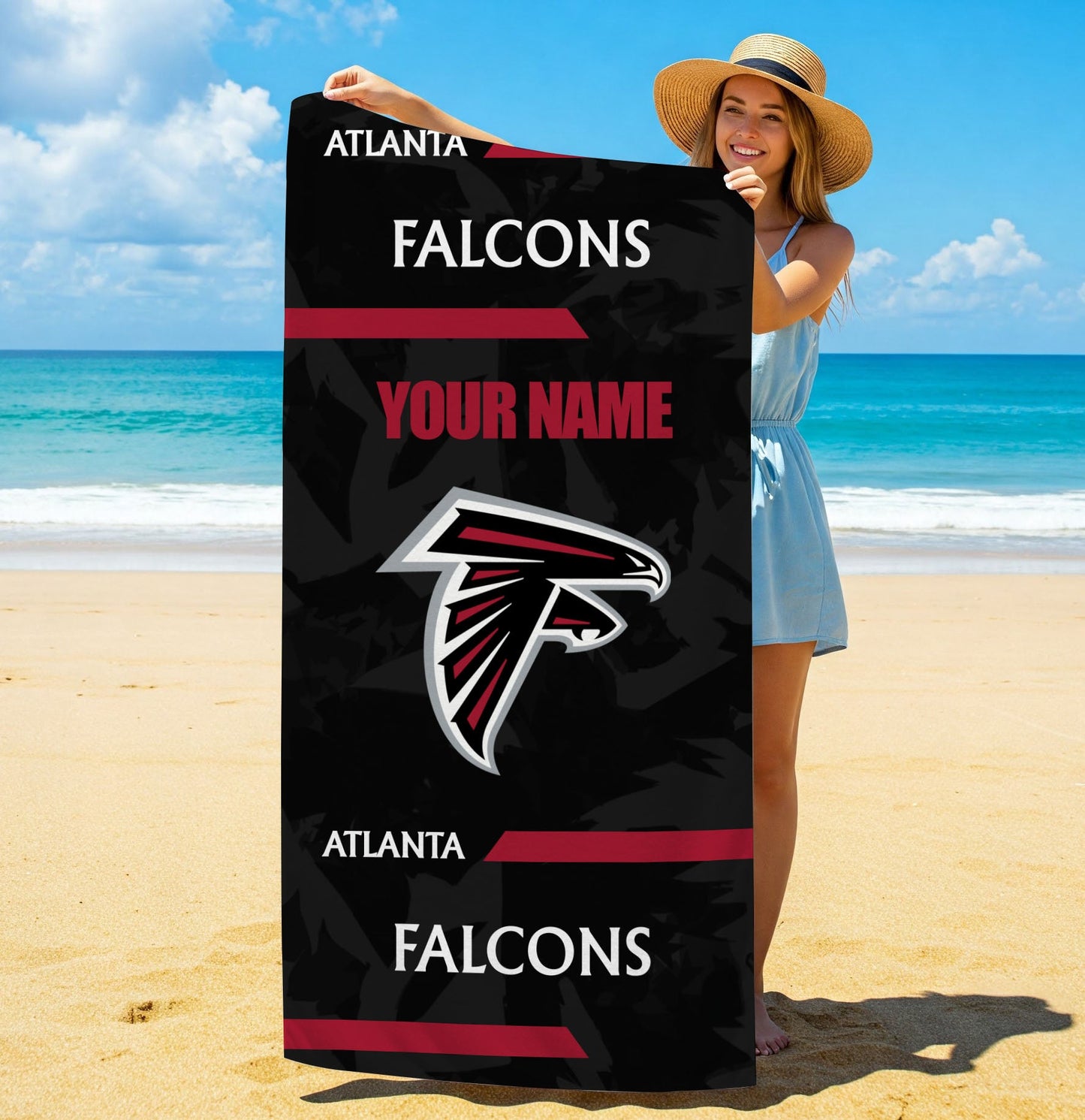 LIMITED EDITION - NEW CUSTOMIZED NFL18 ATF ATLANTA FALCONS BEACH & BATH TOWEL