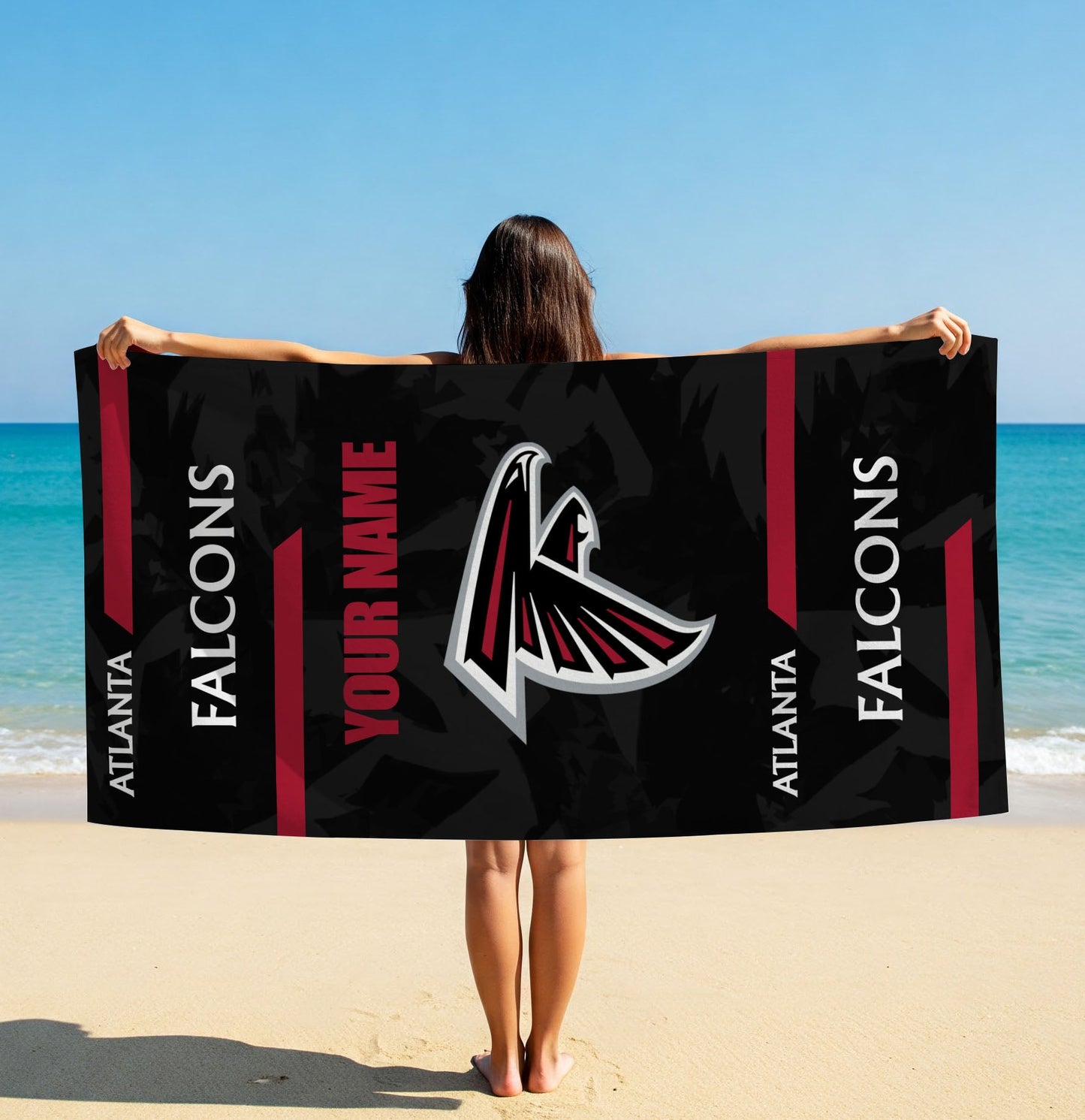 LIMITED EDITION - NEW CUSTOMIZED NFL18 ATF ATLANTA FALCONS BEACH & BATH TOWEL