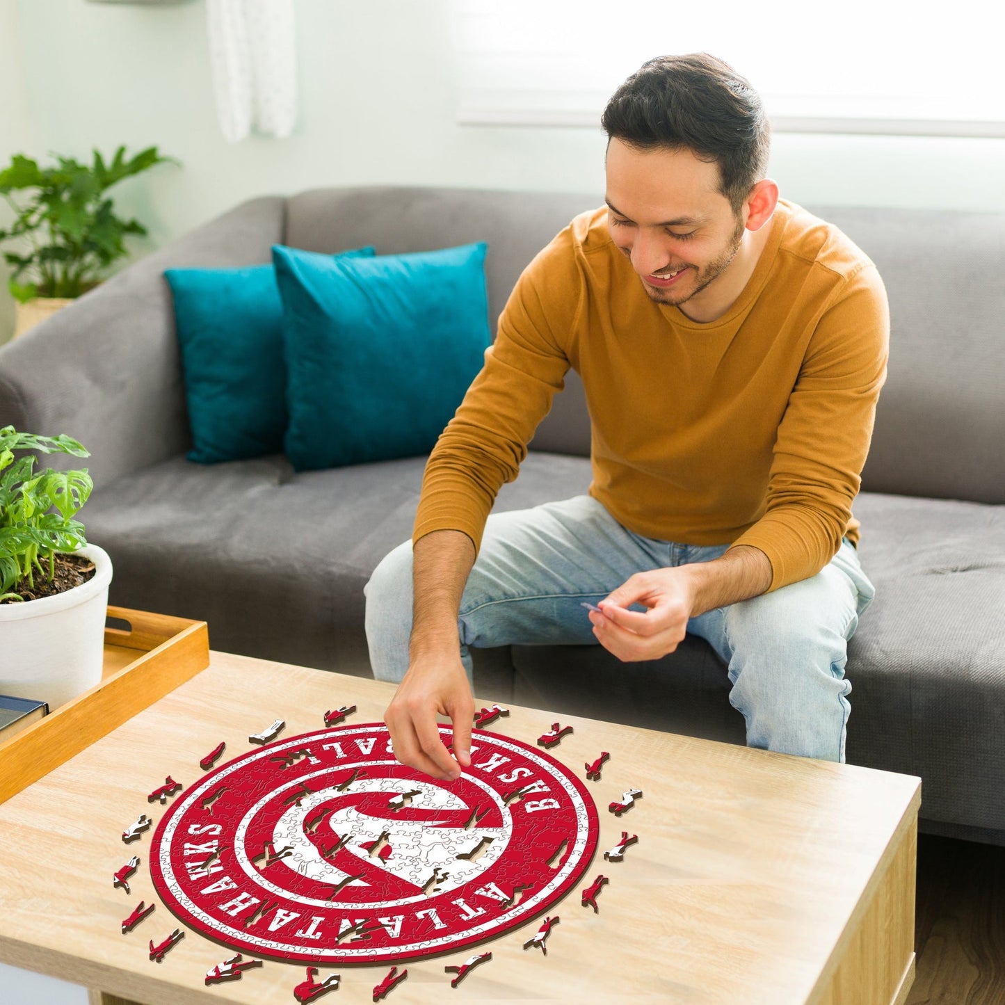 LIMITED EDITION - NEW CUSTOMIZED NBA17 AH ATLANTA HAWKS WOODEN PUZZLE