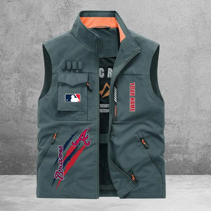 LIMITED EDITION - NEW CUSTOMIZED MLB09 ABS ATLANTA BRAVES SLEEVELESS VEST