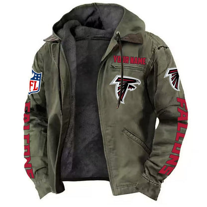 LIMITED EDITION - NEW CUSTOMIZED NFL18 ATF ATLANTA FALCONS HOODED CARDIGAN JACKET