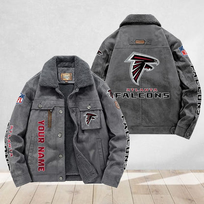 LIMITED EDITION - NEW CUSTOMIZED NFL18 ATF ATLANTA FALCONS FLEECE JACKET