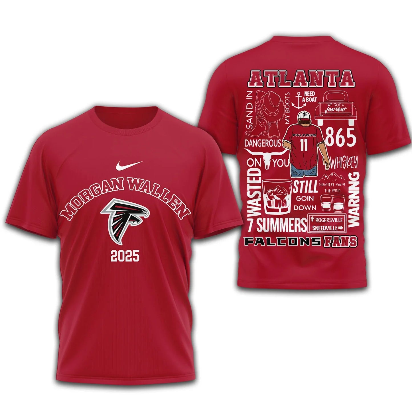 LIMITED EDITION - NEW CUSTOMIZED NFL18 ATF ATLANTA FALCONS T-SHIRT | MULTIPLE COLORS AVAILABLE