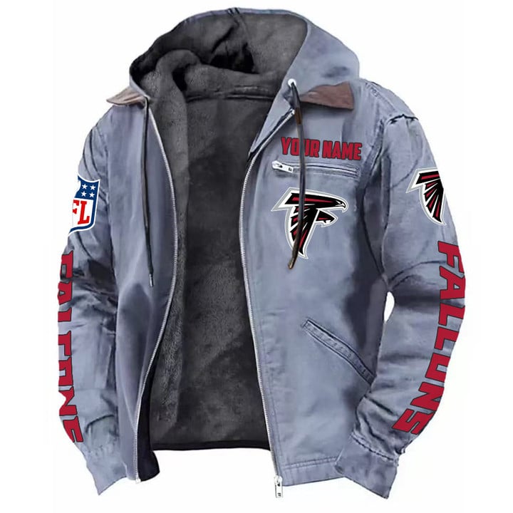 LIMITED EDITION - NEW CUSTOMIZED NFL18 ATF ATLANTA FALCONS HOODED CARDIGAN JACKET