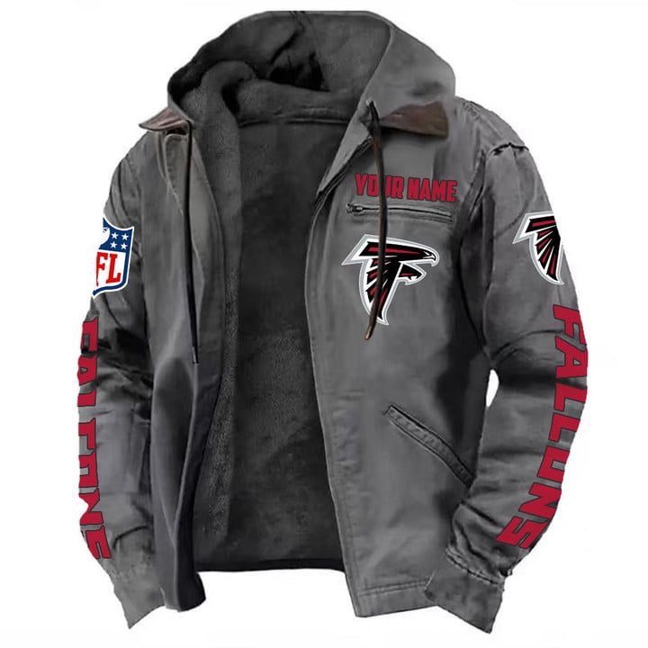 LIMITED EDITION - NEW CUSTOMIZED NFL18 ATF ATLANTA FALCONS HOODED CARDIGAN JACKET