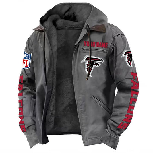 LIMITED EDITION - NEW CUSTOMIZED NFL18 ATF ATLANTA FALCONS HOODED CARDIGAN JACKET
