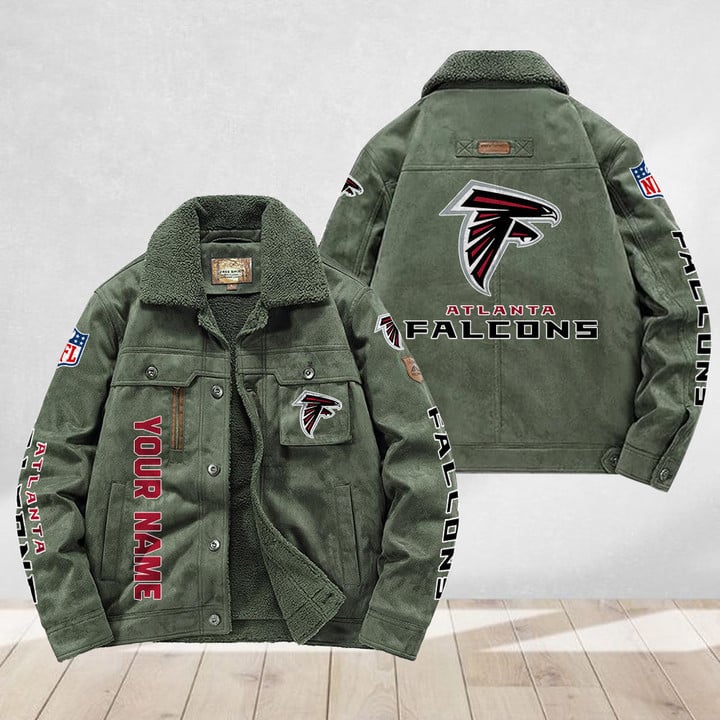 LIMITED EDITION - NEW CUSTOMIZED NFL18 ATF ATLANTA FALCONS FLEECE JACKET