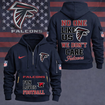 LIMITED EDITION - NEW CUSTOMIZED NFL18 ATF ATLANTA FALCONS QUARTER ZIP HOODIE