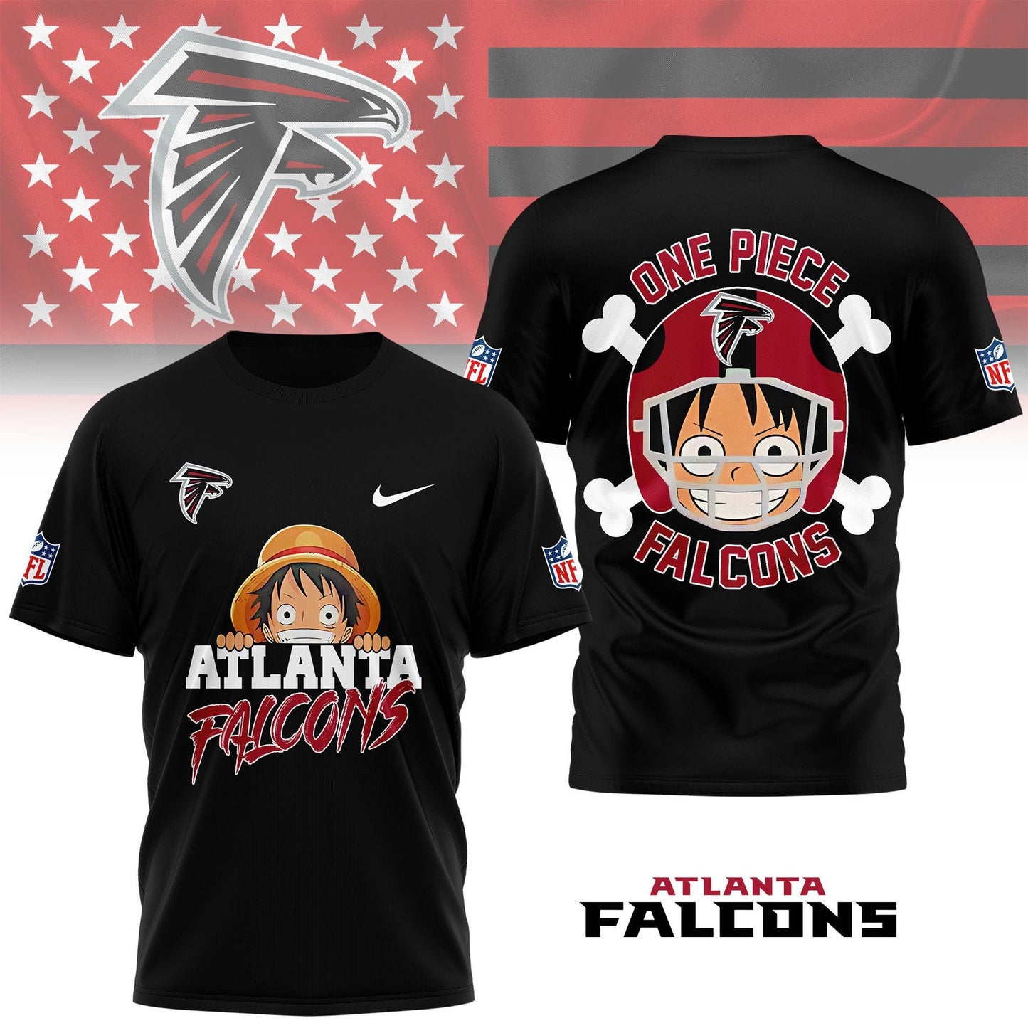 LIMITED EDITION - NEW CUSTOMIZED NFL18 ATF ATLANTA FALCONS ONE PIECE FAN 3D SHIRT