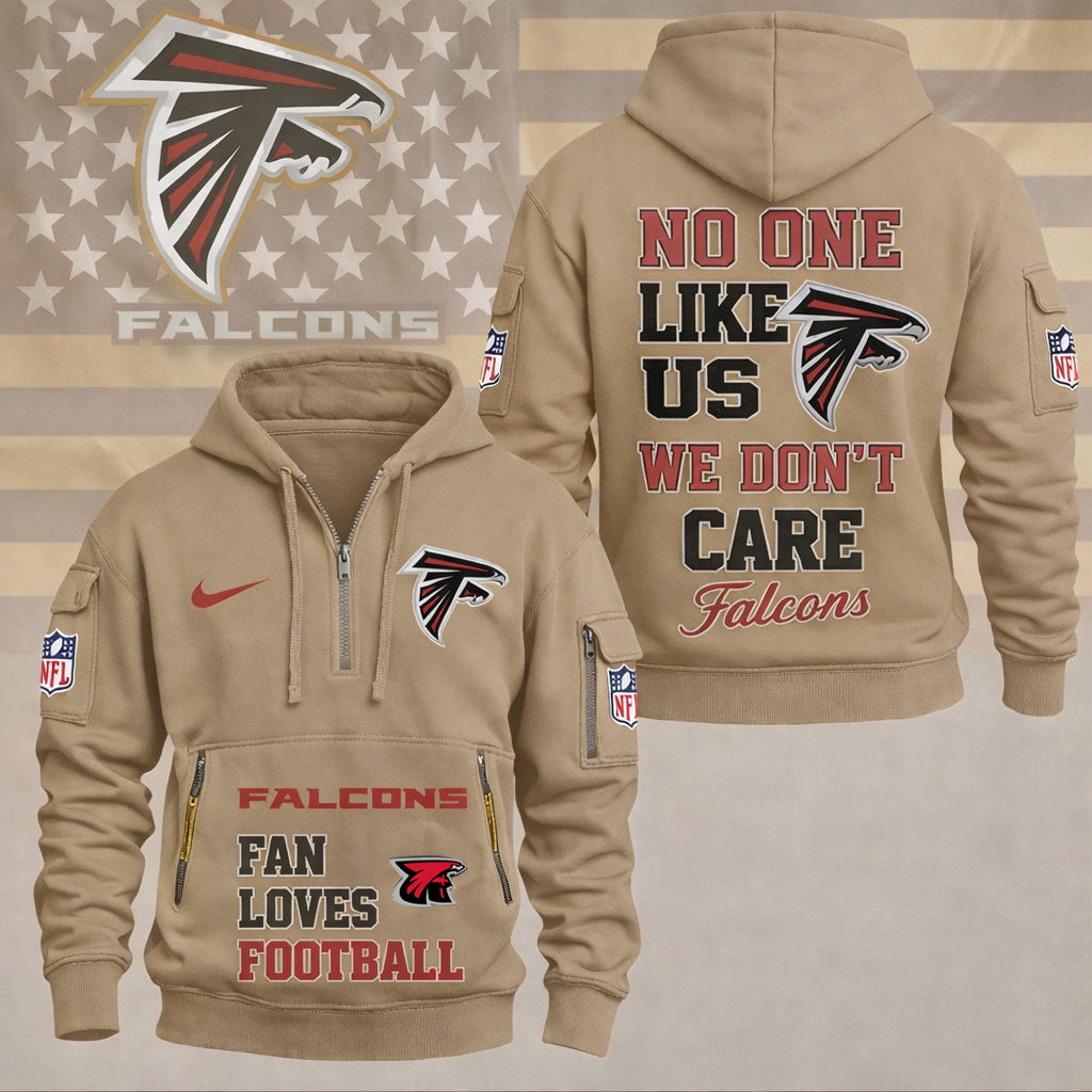 LIMITED EDITION - NEW CUSTOMIZED NFL18 ATF ATLANTA FALCONS QUARTER ZIP HOODIE
