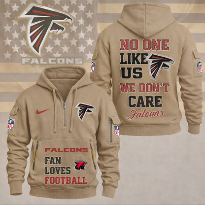 LIMITED EDITION - NEW CUSTOMIZED NFL18 ATF ATLANTA FALCONS QUARTER ZIP HOODIE