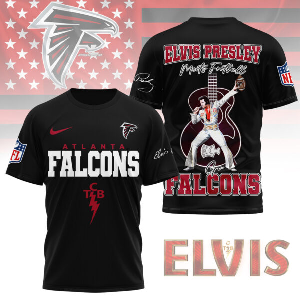 LIMITED EDITION - NEW CUSTOMIZED NFL18 ATF ATLANTA FALCONS X ELVIS PRESLEY FAN 3D SHIRT