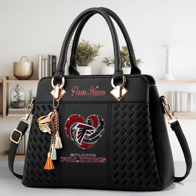 LIMITED EDITION - NEW CUSTOMIZED NFL18 ATF ATLANTA FALCONS ZIP HANDBAG MULTICOLOR