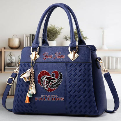 LIMITED EDITION - NEW CUSTOMIZED NFL18 ATF ATLANTA FALCONS ZIP HANDBAG MULTICOLOR