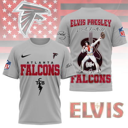 LIMITED EDITION - NEW CUSTOMIZED NFL18 ATF ATLANTA FALCONS X ELVIS PRESLEY FAN 3D SHIRT