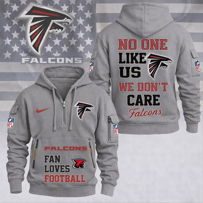 LIMITED EDITION - NEW CUSTOMIZED NFL18 ATF ATLANTA FALCONS QUARTER ZIP HOODIE