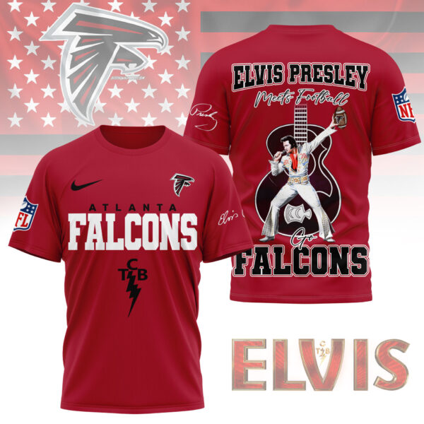 LIMITED EDITION - NEW CUSTOMIZED NFL18 ATF ATLANTA FALCONS X ELVIS PRESLEY FAN 3D SHIRT