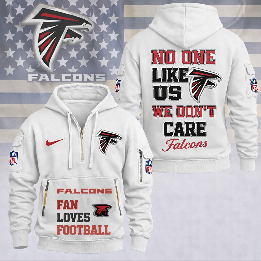 LIMITED EDITION - NEW CUSTOMIZED NFL18 ATF ATLANTA FALCONS QUARTER ZIP HOODIE