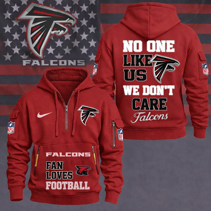 LIMITED EDITION - NEW CUSTOMIZED NFL18 ATF ATLANTA FALCONS QUARTER ZIP HOODIE