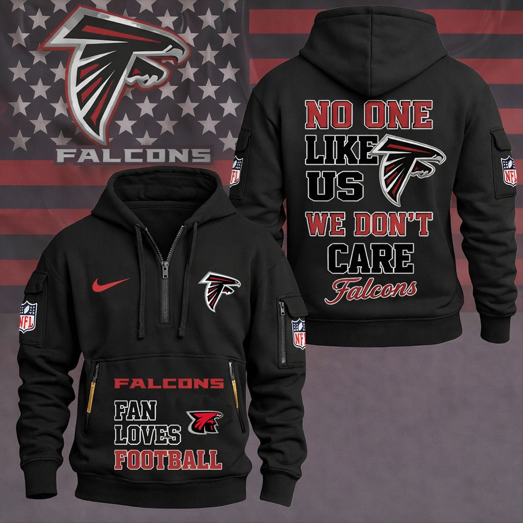 LIMITED EDITION - NEW CUSTOMIZED NFL18 ATF ATLANTA FALCONS QUARTER ZIP HOODIE