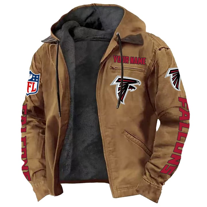 LIMITED EDITION - NEW CUSTOMIZED NFL18 ATF ATLANTA FALCONS HOODED CARDIGAN JACKET