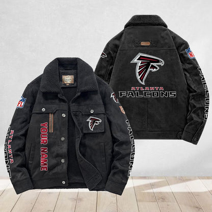 LIMITED EDITION - NEW CUSTOMIZED NFL18 ATF ATLANTA FALCONS FLEECE JACKET
